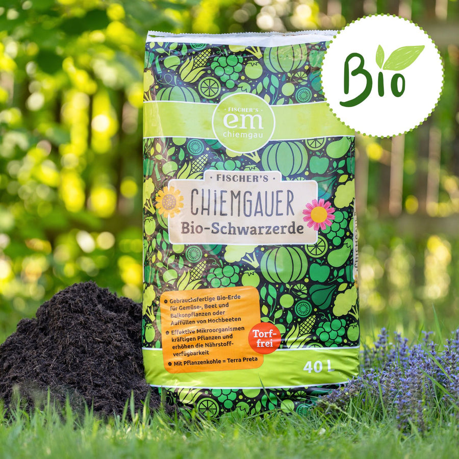 40l Chiemgauer Bio Schwarzerde mit Pflanzenkohle und Schafwolle