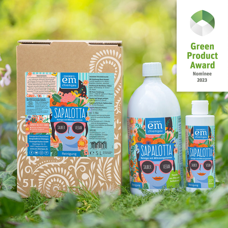 Sapalotta veganer Bio Reiniger von EM Chiemgau in der praktischen 5 Liter Bag in Box Verpackung