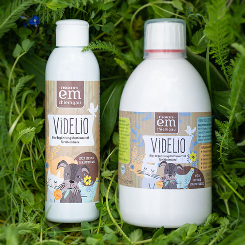 Videlio Ergänzungsfuttermittel in Bio-Qualität erhältlich in 0,5 Liter und 200 ml bei EM-Chiemgau