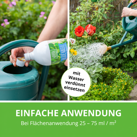 Bodenagil einfache Anwendung im Gießwasser. 