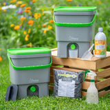 Bokashi Eimer Set zwei Eimer Blond RoPro Streu Sprühflasche