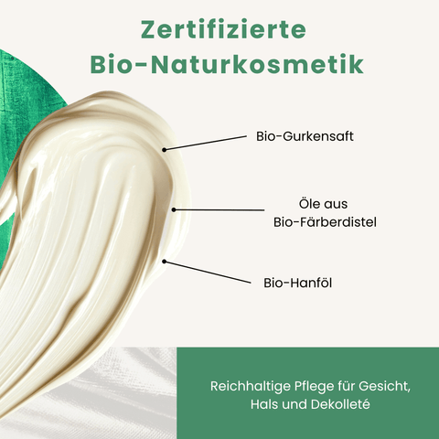 Mit Bio-Gurkensaft, Öle aus Bio-Färberdistel und Bio-Hanföl