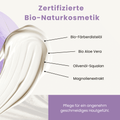 Mit Bio-Färberdistelöl, Bio Aloe Vera, Olivenöl-Squalan und Magnolienextrakt