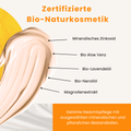 Mit Mineralisches Zinkoxid, Bio Aloe Vera, Bio-Lavendelöl, Bio-Neroliöl und Magnolienextrakt