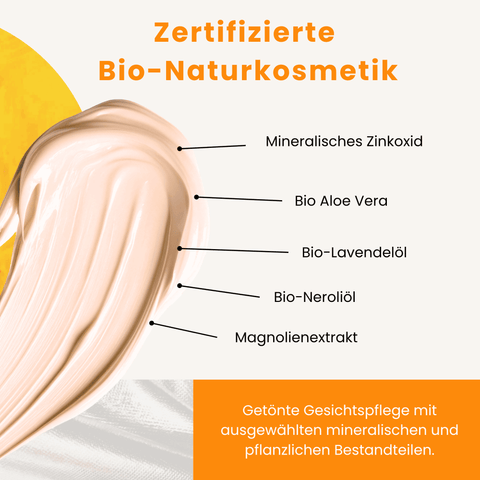 Mit Mineralisches Zinkoxid, Bio Aloe Vera, Bio-Lavendelöl, Bio-Neroliöl und Magnolienextrakt
