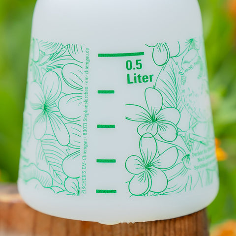 Skala an der Birchmeier Sprühflasche Foxy Plus 360° im EM-Chiemgau Design 