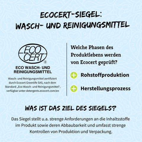 ECOCERT-Siegel für Wasch- und Reinigungsmittel