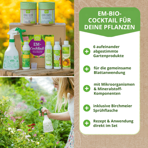 EM-Bio-Cocktail-Set mit 6 aufeinander abgestimmte Gartenprodukte