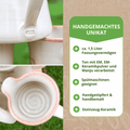 Ton mit EM, EM-Keramikpulver und Manju verarbeitet. Spülmaschinengeeignet.
