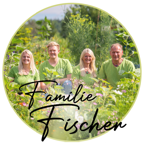 Die Familie Fischer von Fischer’s EM-Chiemgau: Linda, Vincenz, Annerose & Christoph Fischer