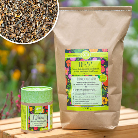 Florana veganer biologischer Dünger für alle Pflanzen im Garten