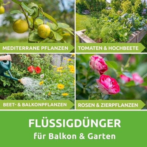 Flüssigdünger für Mediterrane Pflanzen,Tomaten, Hochbeete, Balkon und Zeirpflanzen