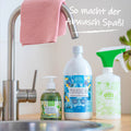 EM-Spüli Geschirrspülmittel Gruppenbild mit Spüli, Mikrorein & Sprühflasche
