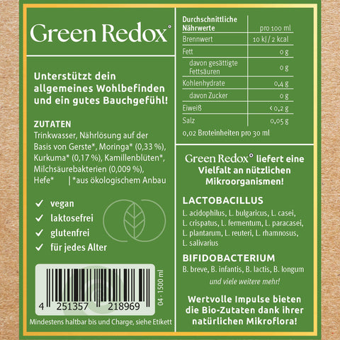 Green Redox ® - veganes EM-Tonicum mit Kurkuma & Moringa