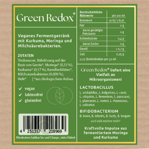 Green Redox Inhaltsstoffe.