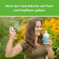 Nach der Haarwäsche auf Haar und Kopfhaut geben