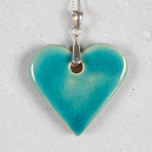 Herz türkis, silber 42 cm