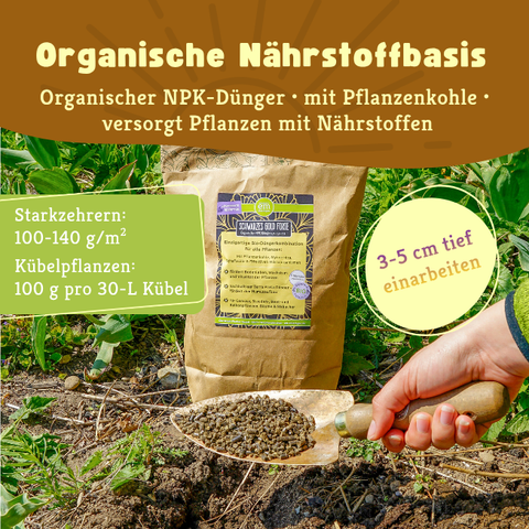 Hochbeet-Set mit organischem NPK-Dünger. 