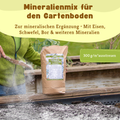 Der Mineralienmix für den Gartenboden im Hochbeet-Set. 