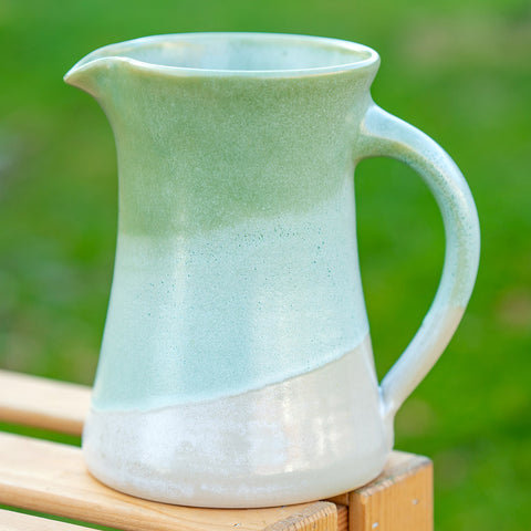 EM Keramik Steinzeug Krug 1,5 L grün crema