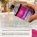 Vollbad: Bis zu 250 ml Traumbad ins Badewasser geben.

Dusche: 10 ml Traumbad mit 100 ml Wasser verdünnen. Mit der Lösung einreiben und anschließend abduschen.