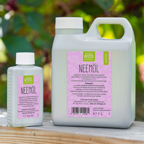 Neem-Öl in der 125ml und 1L Flasche von EM-Chiemgau