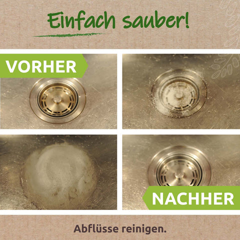 Picobello Sauerstoffbleiche vorher nacher Vergleich von Abfluss
