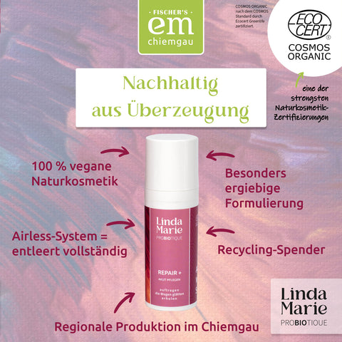 Linda Marie PROBIOTIQUE Akutbalsam Repair + regeneriert irritierte Haut