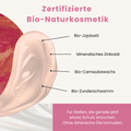 Mit Bio-Jojobaöl, mineralisches Zinkoxid, Bio-Carnaubawachs und Bio-Zunderschwamm