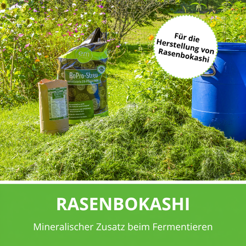 RoPro-Lit als Zusatz im Rasenbokashi.