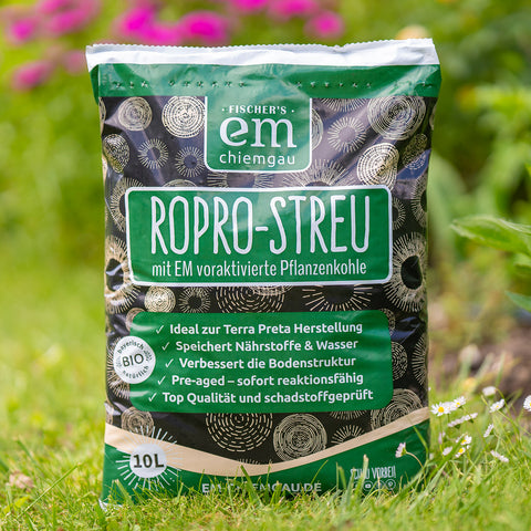 RoPro Pflanzenkohle 10 Liter für Kompost, Garten und Küchenbokashi