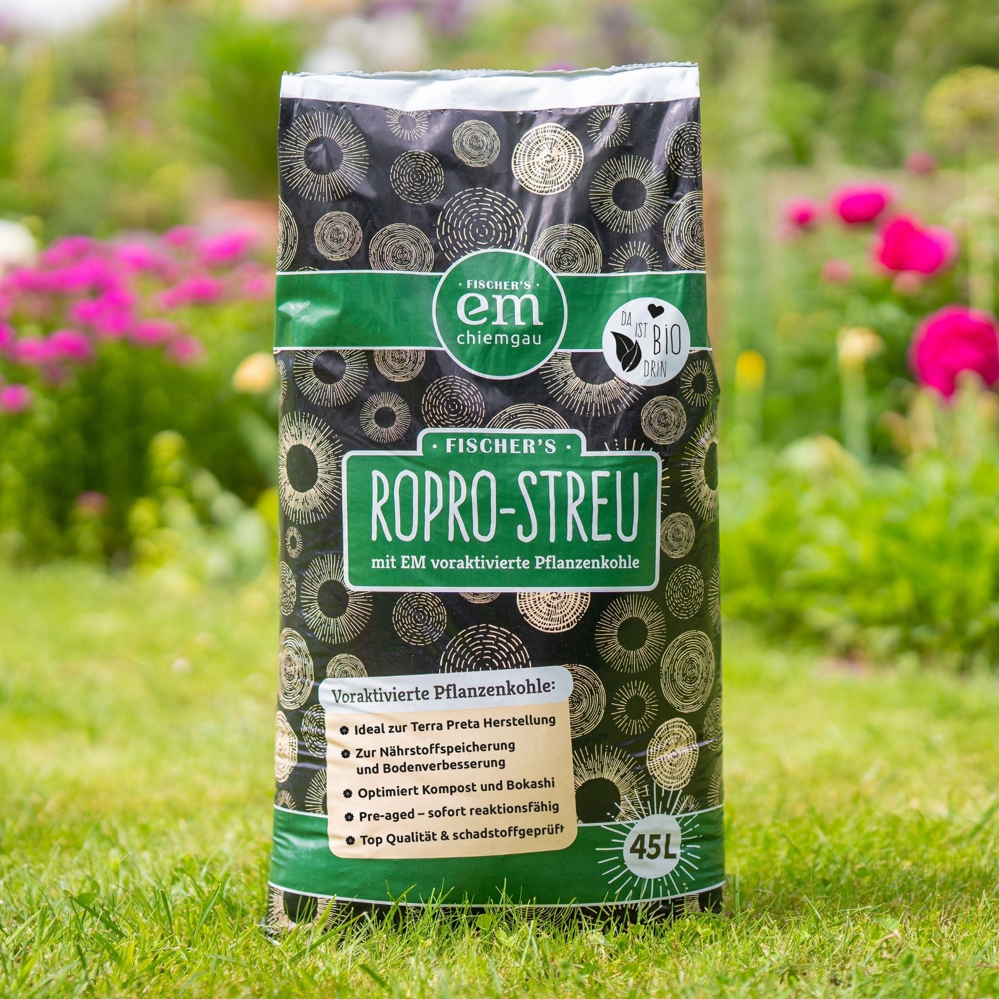 RoPro-Streu - Pflanzenkohle - 45 L Sack