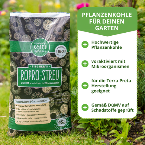 RoPro-Streu-Pflanzenkohle für deinen Garten