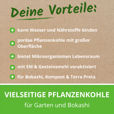 RoPro-Streu-Pflanzenkohle, deine Vorteile für Garten und Bokashi. 