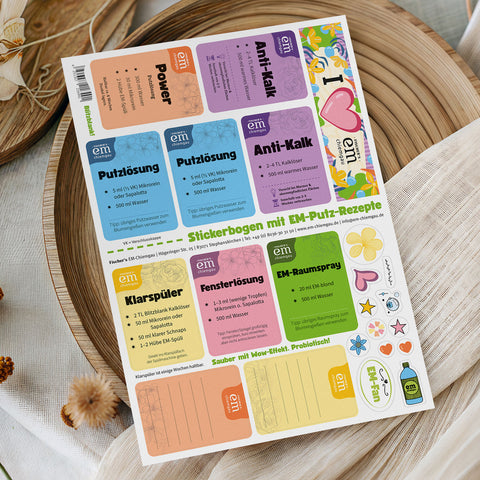 Stickerbogen für EM Sprühflaschen