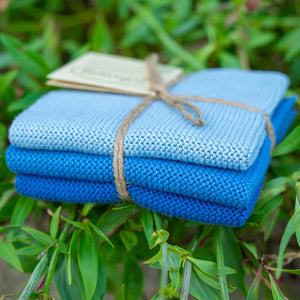klares blau-Kombi Baumwolltuch Set