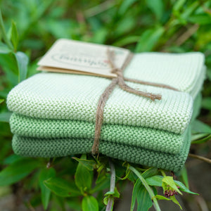 staubiges grün-Kombi Baumwolltuch Set