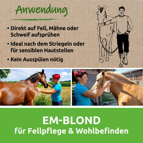 Em Blond Anwendung Pferde