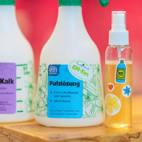 Sticker sind für alle Sprühflaschen geeignet