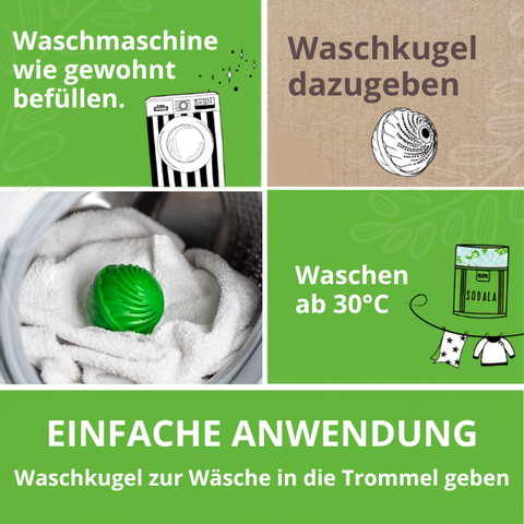 Einfaches Waschen ab 30 Grad