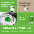 Waschen ab 30 Grad, einfach in die Trommel legen