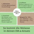 So kommt die Melasse in deinen EM-a-Ansatz