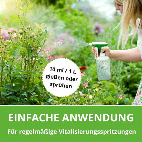 Einfache Anwendung über Blattspritzung mit 10 ml pro 1 L sprühen oder gießen
