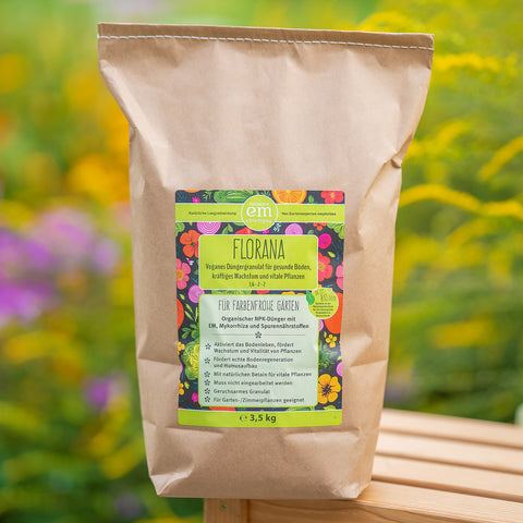 Florana veganer biologischer Dünger im 3,5 kg Papierbeutel für alle Pflanzen im Garten