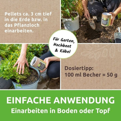Einfach Anwendung in Boden oder Topf