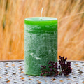 EM-Keramik Stumpen-Kerze mit EM-Keramikpulver grün