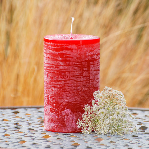 EM-Keramik Stumpen-Kerze mit EM-Keramikpulver weihnachtsrot
