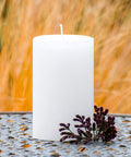EM-Keramik Stumpen-Kerze mit EM-Keramikpulver weiß