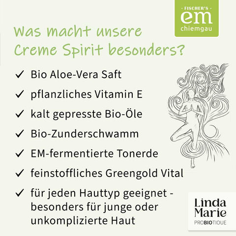 Creme Spirit Linda Marie Probiotique Bio-Naturkosmetik EM-Chiemgau 