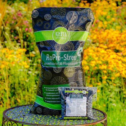 RoPro Streu Pflanzenkohle erhältlich im 3 Liter und 45 Liter Sack